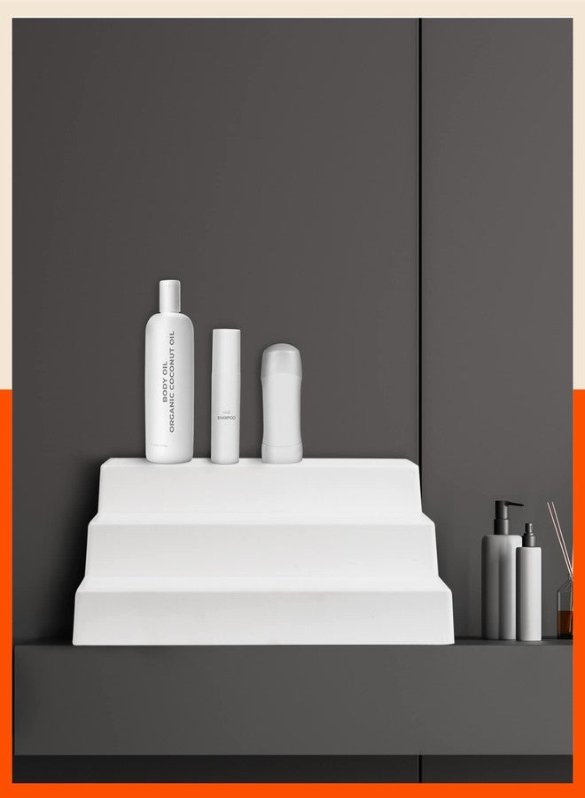 Bathla منظم رفوف بلاستيكي من باثلا - (مجموعة من قطعتين) خزانة عرض متعددة الأغراض للمطبخ والمنزل والمكتب | 3 درجات عريضة | حامل توابل | منظم مكياج ومستحضرات تجميل | مانع للانزلاق | أبيض لؤلؤي ورمادي داكن - Image 3